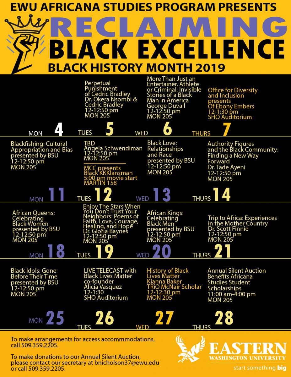 EWU Africana Studies Presents Reclaiming Black Excellence Black History